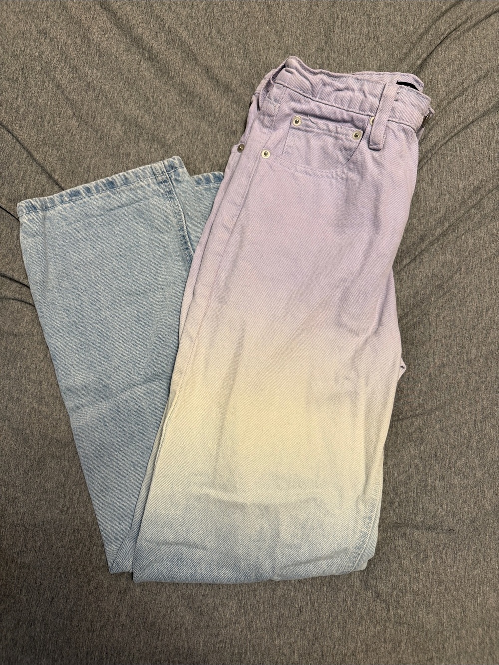 Women's Ombre Lavender to Light Blue High-Rise Jeans